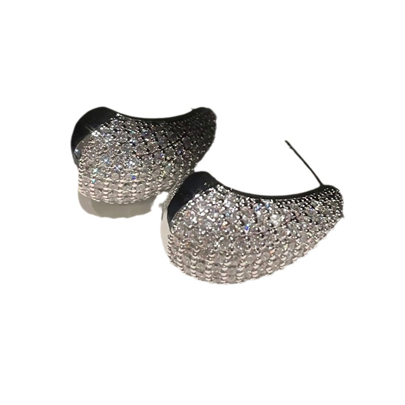 Bông Tai Mạ Bạc 925 Hình Giọt Nước Đính Đá zircon Phong Cách Âu Mỹ Độc Đáo Thời Trang Cho Nữ