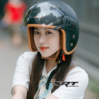 Mũ bảo hiểm 3/4 có kính lót nâu VARO kính chống tia uv, chống đọng sương