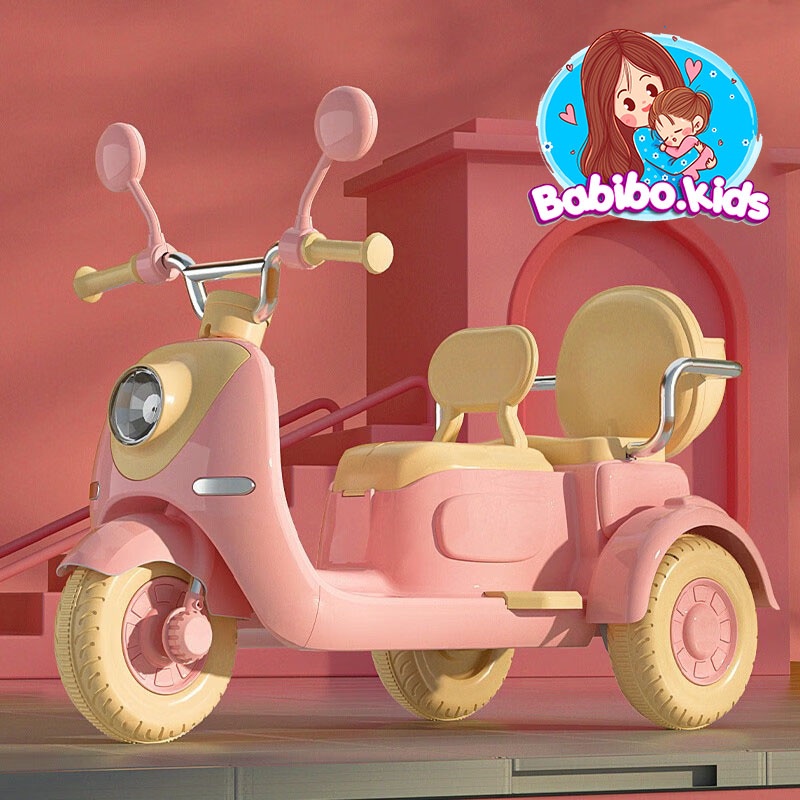 Xe máy điện trẻ em, xe vespa điện cho bé, xe điện cho bé điều khiển từ