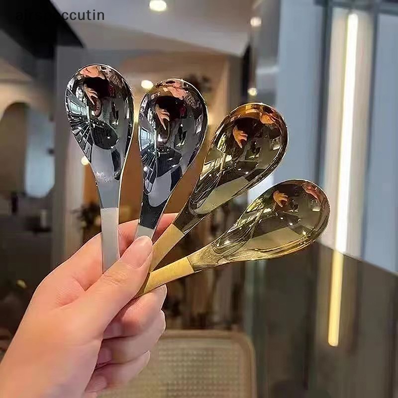 Airspeccutin Muỗng Nĩa Inox Cán Dài Phong Cách Hàn Quốc