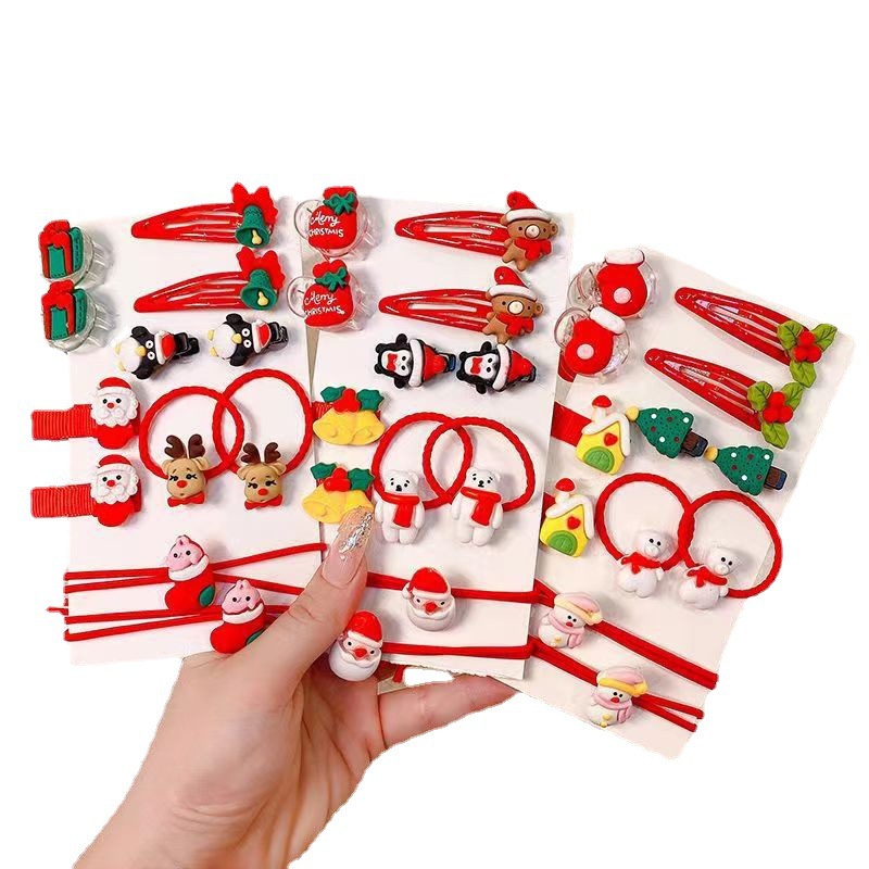 Kẹp Tóc Da Hình Sừng Tuần Lộc Giáng Sinh Cho Bé Gái