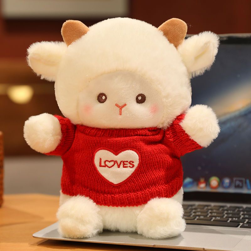 Cừu Nhồi Bông Mặc Áo Len Dễ Thương Cho Bé Gái