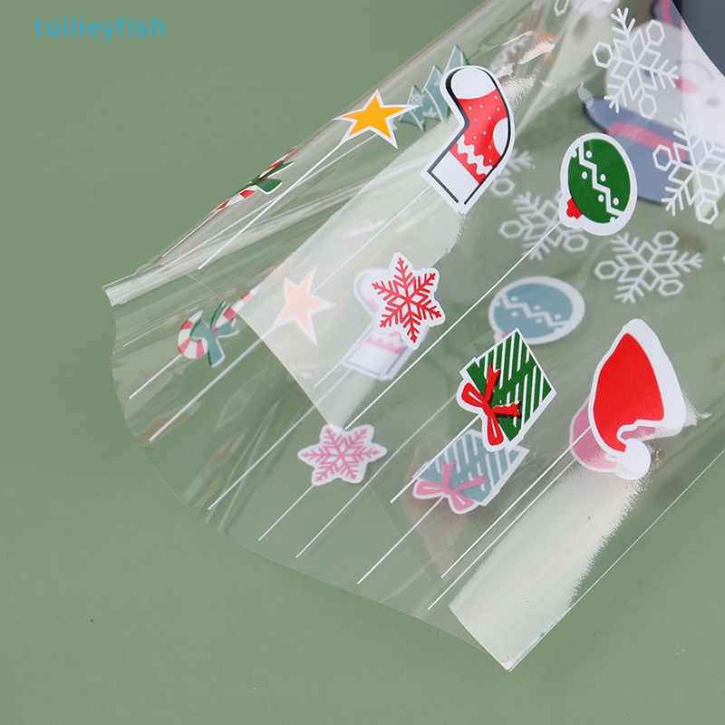 50 Túi Nhựa Đựng Kẹo Giáng Sinh Có Dây Ruy Băng Buộc Quà Tặng