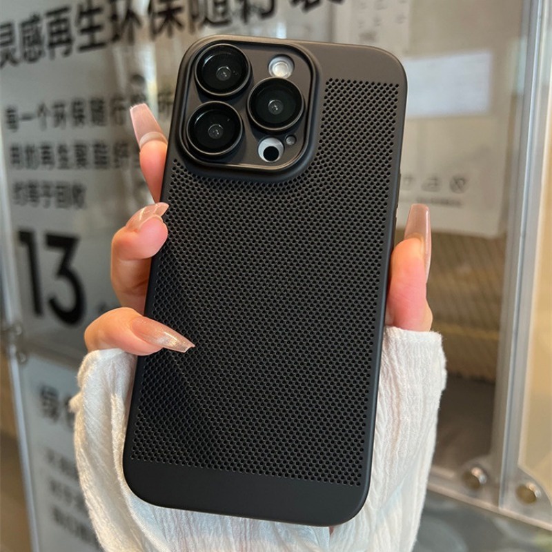 Mới Ốp Điện Thoại pc Cứng Tản Nhiệt Màu Xám Cho iphone 15 14 13 12 11 pro max 15 14 plus