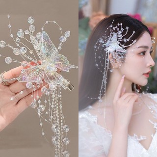  Kẹp Tóc Hình Bướm Đính Đá Pha Lê Sang Trọng Cho Cô Dâu 