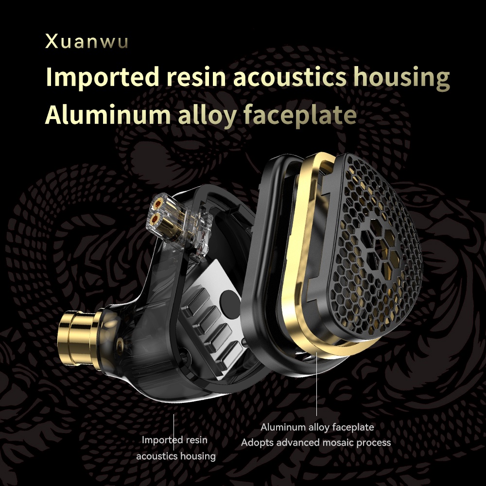 TRN SPD+BA Xuanwu In Ear Earphone Hybrid Planar In-Ear Monitor IEM HIFI DJ Running Sport Headphones Earplug Headset Earbuds