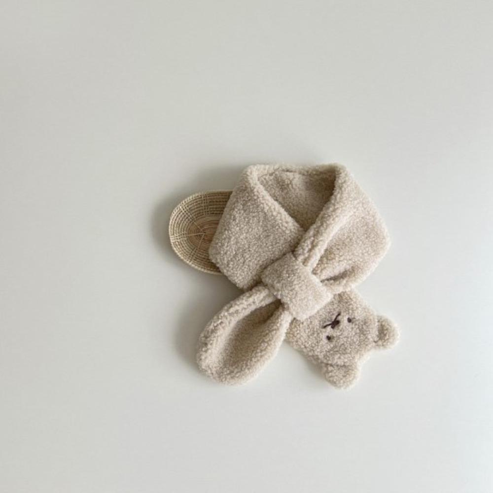 Kent1 set Găng Tay Và Khăn Choàng Lông Cừu Màu Trơn Thoáng Khí Giữ Ấm Mùa Thu Đông Cho Bé