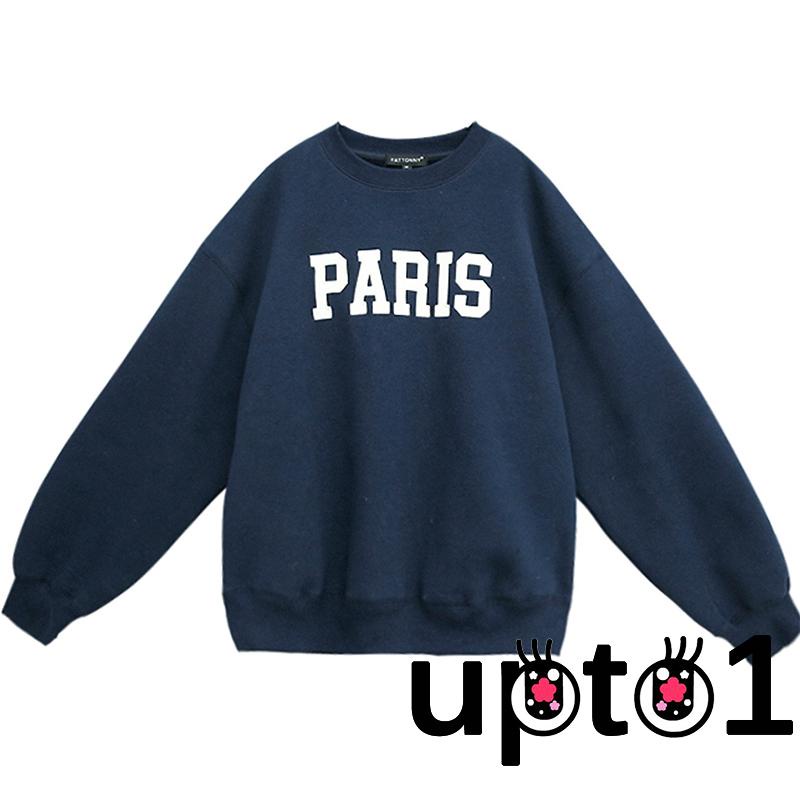 Áo Sweater Tay Dài Cổ Tròn In Chữ Nâng Cao Thời Trang Mùa Đông Cho Nữ