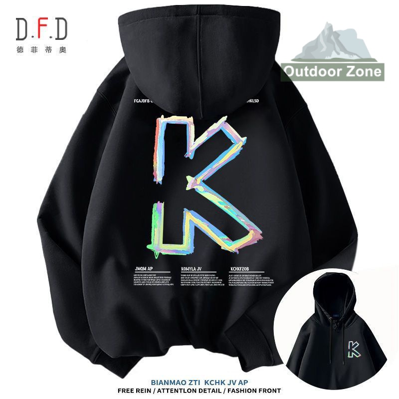 Áo hoodie Màu Đen Thời Trang Thu Đông Cho Cặp Đôi