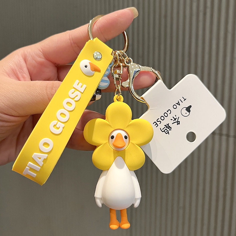 Hoạt Hình Móc Khóa Hình Con Ngỗng Ba Chiều Dễ Thương