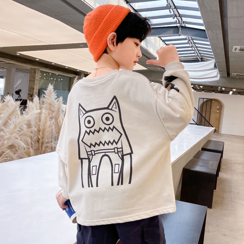 Áo Thun cotton Giả Hai Lớp Tay Dài Dáng Rộng Thời Trang Thu Đông Hàng Mới 2023 Dành Cho Bạn Trai