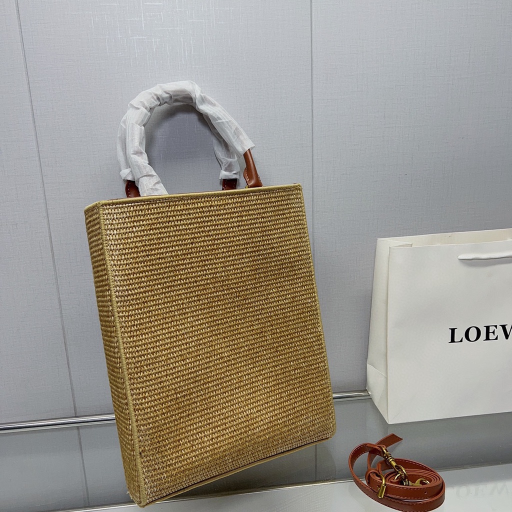 LOEWE new music score tote bag LOEWE2023 new music score tote soft Lafite woven women's bag