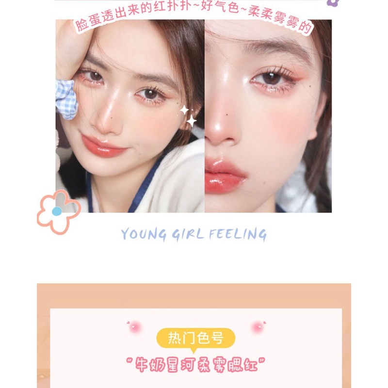 Kasys Phấn Má Hồng Đơn Sắc Màu nude Nguyên Chất Làm Sáng Da Lâu Trôi Tự Nhiên