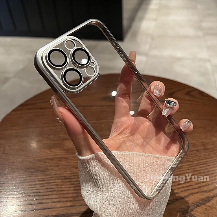 Ốp Điện Thoại Dẻo Trong Suốt Mạ Điện Màu Sắc Xinh Xắn Chống Rơi Cho iphone 15 14 plus 13 12 11 pro max