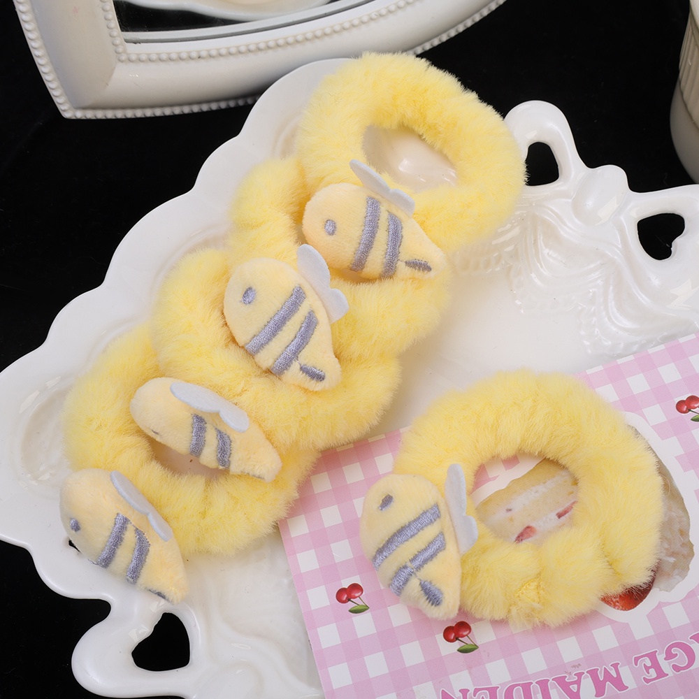 Dây Cột Tóc Đuôi Ngựa Bằng Vải Bông Màu Vàng Sữa Hình Ngôi Sao / Động Vật Hoạt Hình Đa Năng Cổ Điển Cho Bé Gái