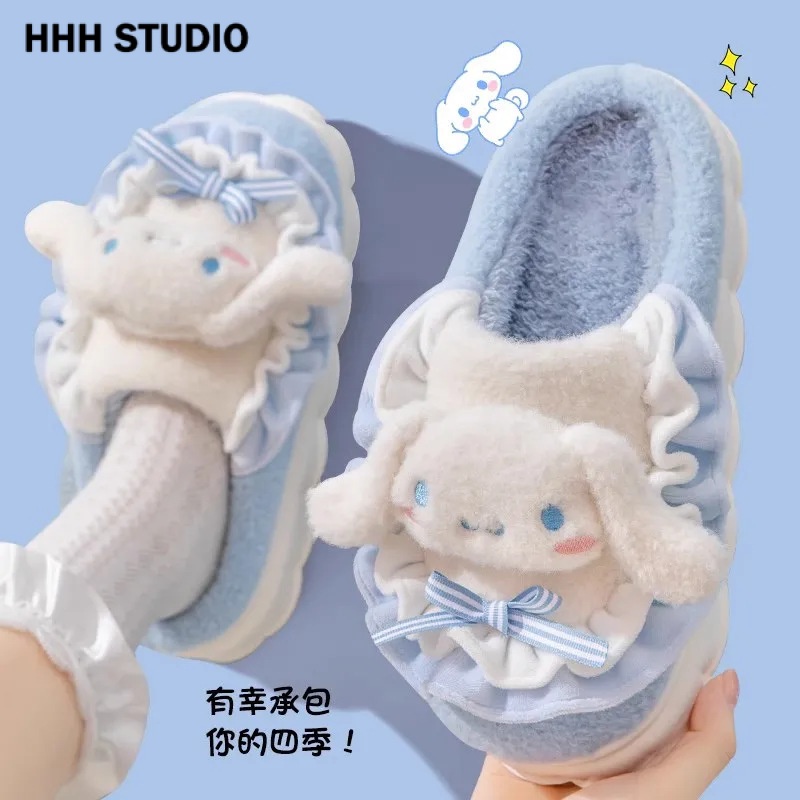 HHH  Dép bông Dép Lông đi trong nhà ĐẾ CAO SU Mềm mại Bền Thấm hút mồ hôi Phong cách đơn giản FMR23A0UH3 43Z231025