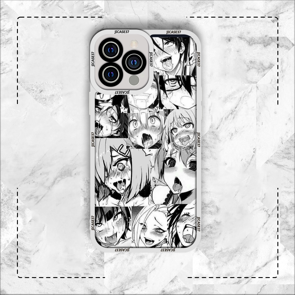 Ốp lưng iphone và samsung xiaomi oppo cạnh vuông Aygo Hentai anime face Collage