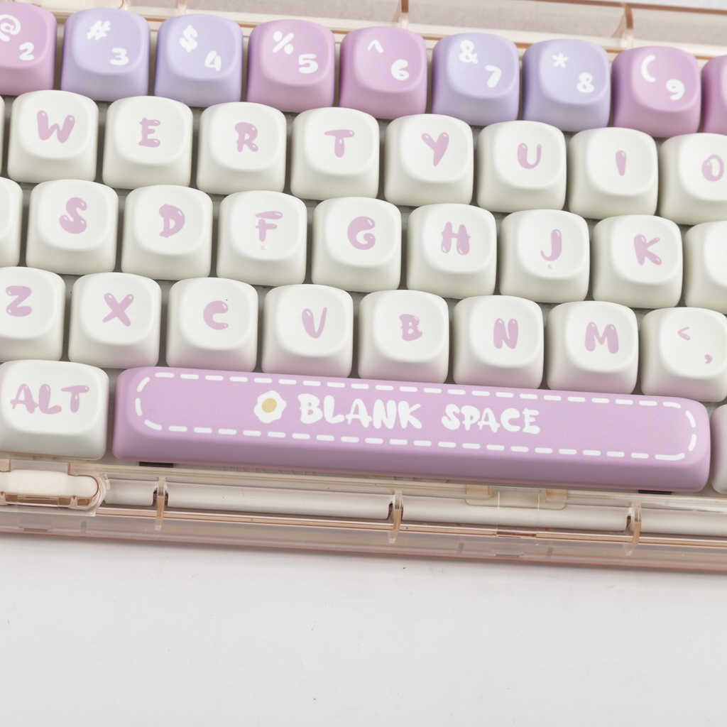 Bun keycaps moa profile Bộ Bàn Phím Cơ Màu Hồng Hoạt Hình pbt Nhuộm Hồng