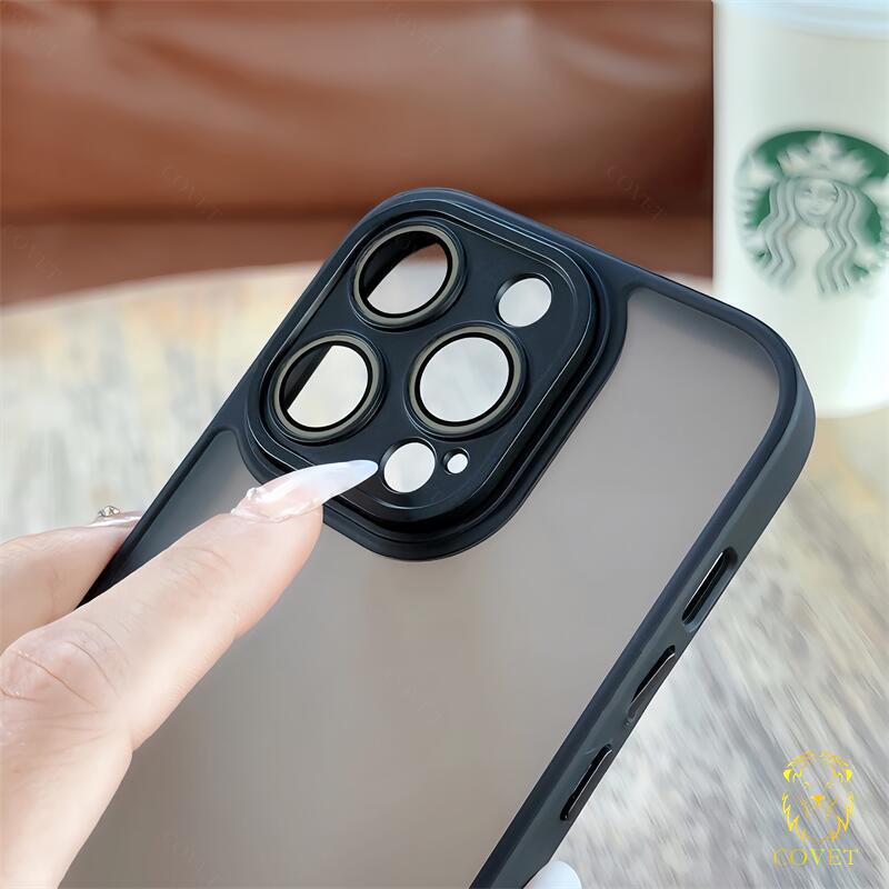 Ốp Điện Thoại Mặt Kính Chống Rơi Màu Trơn Cho iphone 15 14 13 12 11 pro max 14 pro 15 pro
