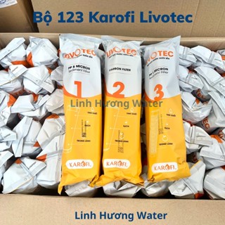 Bộ lõi lọc nước 123 Karofi livotec dùng cho máy lọc nước KAROFI, mẫu mới nhất túi vàng