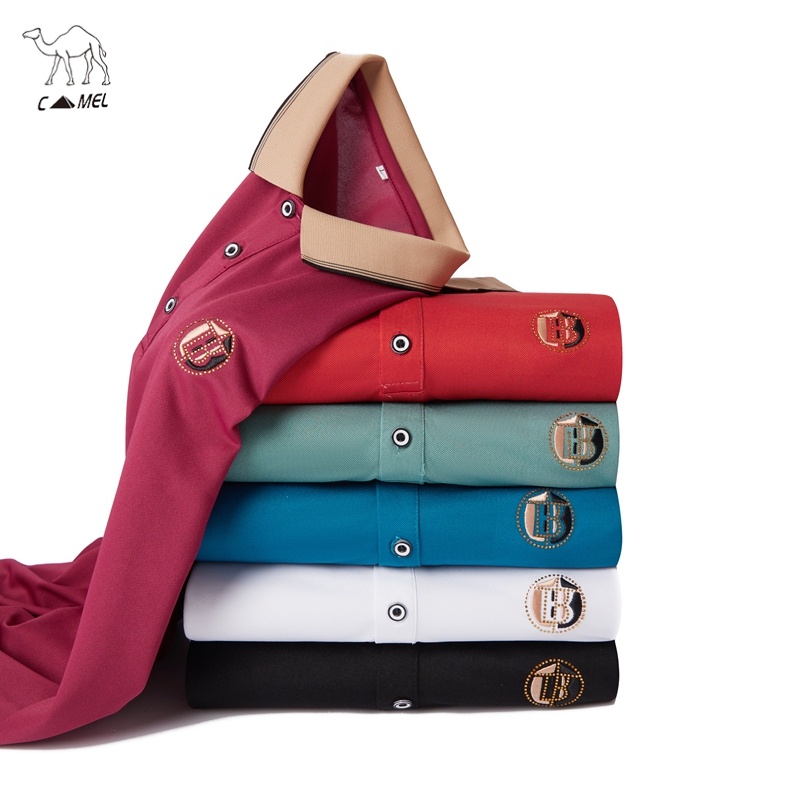 Áo polo Tay Ngắn Dáng Rộng Mỏng Thoáng Khí Thêu Họa Tiết Thời Trang Mùa Hè Cho Nam Trung Niên