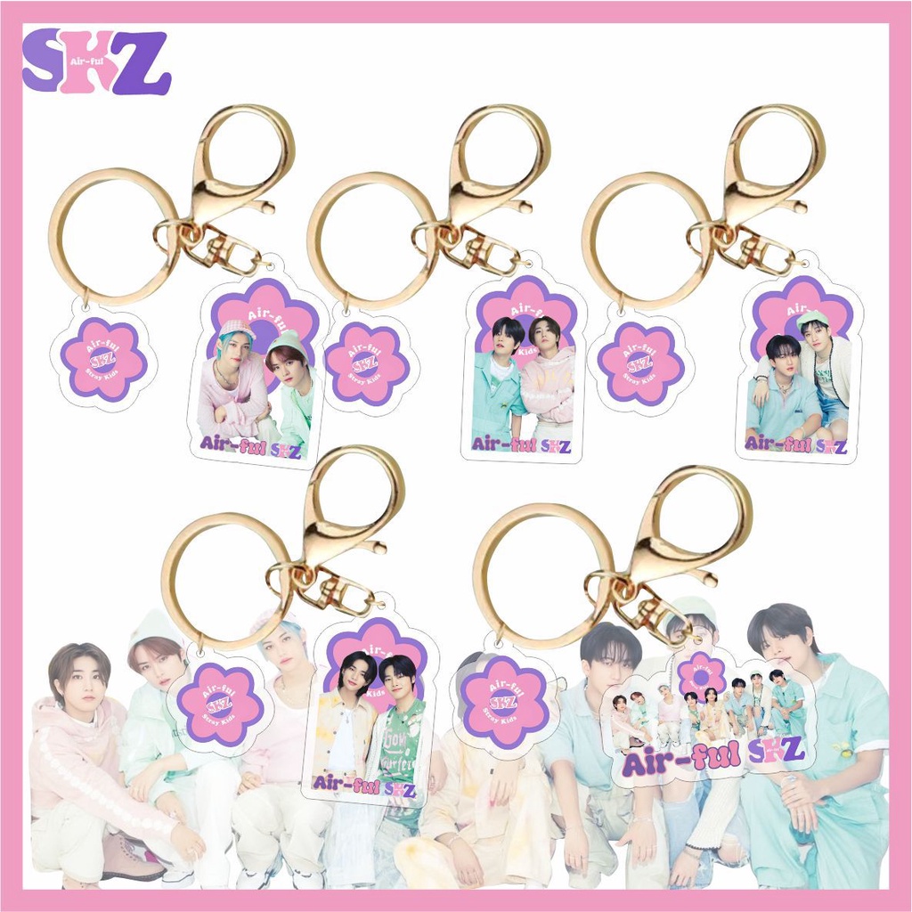 Móc Khóa acrylic Hình stray kids air-Ly Mới Trang Sức Quyến Rũ Cho Túi Xách Hyungmin hyunjin