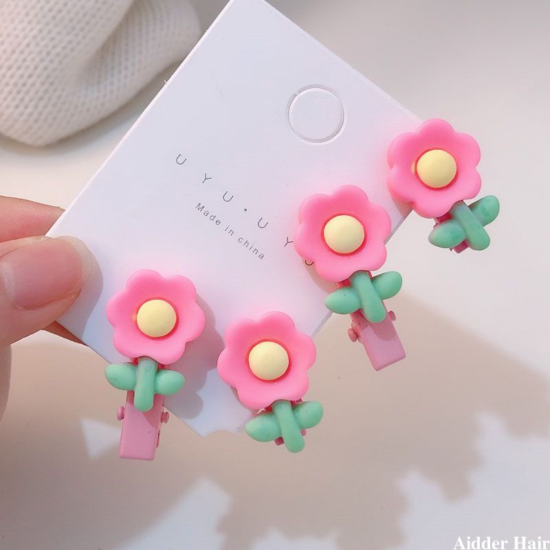 🍒🍒Kẹp tóc mái hoa tulip màu sắc pastel nhẹ nhàng dễ thương