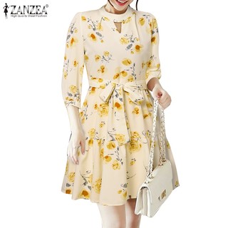 Zanzea đầm nữ tay 3 / 4 phối ren phong cách hàn quốc thời trang