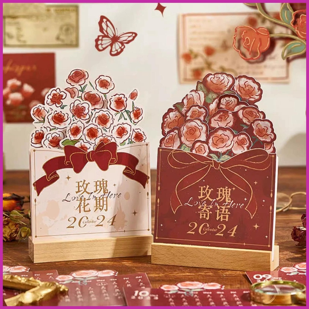 Lịch Để Bàn Năm 2024 2024 Hình Hoa Dễ Thương Có Thể Tháo Rời