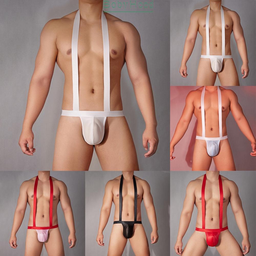Black Bodysuit Briefs for Men  Chest Strap Design  Breathable Polyester Material#BBHOOD