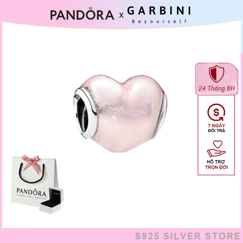 Charm bạc S925 PANDORA hình trái tim hồng-1386 tình yêu