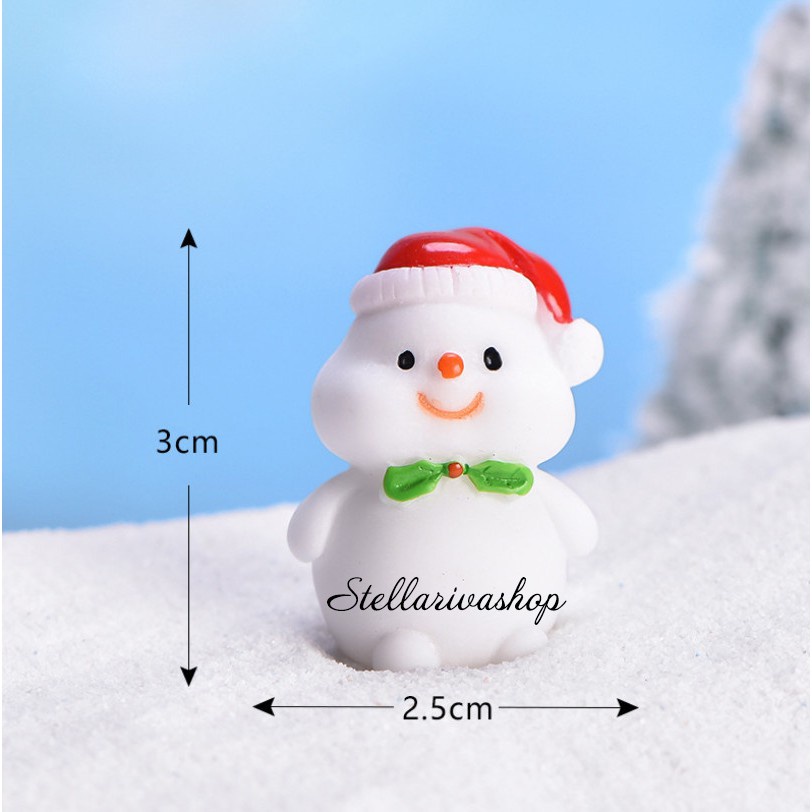 Mô hình ông già noel, người tuyết dễ thương trang trí bàn học giáng sinh, terrarium noel