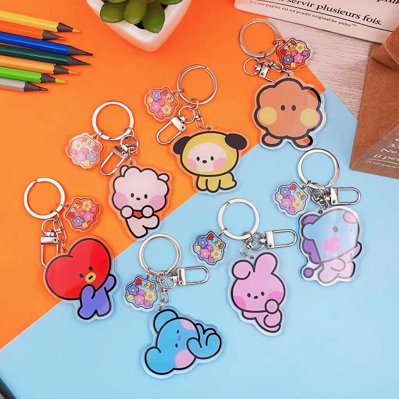 Yb1 Móc Khóa Hoạt Hình bt21 Bằng acrylic Cho Túi Xách Nữ tata rj Mango chimmy shooky koya by1