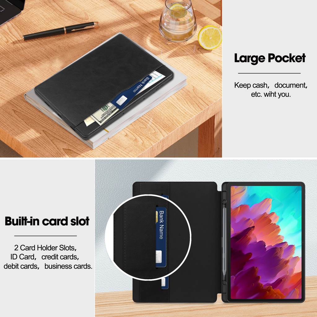 Mới Bao Da Máy Tính Bảng Kèm Ngăn Đựng Bút Cho lenovo tab p12 12.7 inch 2023 xiaoxin pad pro 12 7 12.7 Giá Đỡ