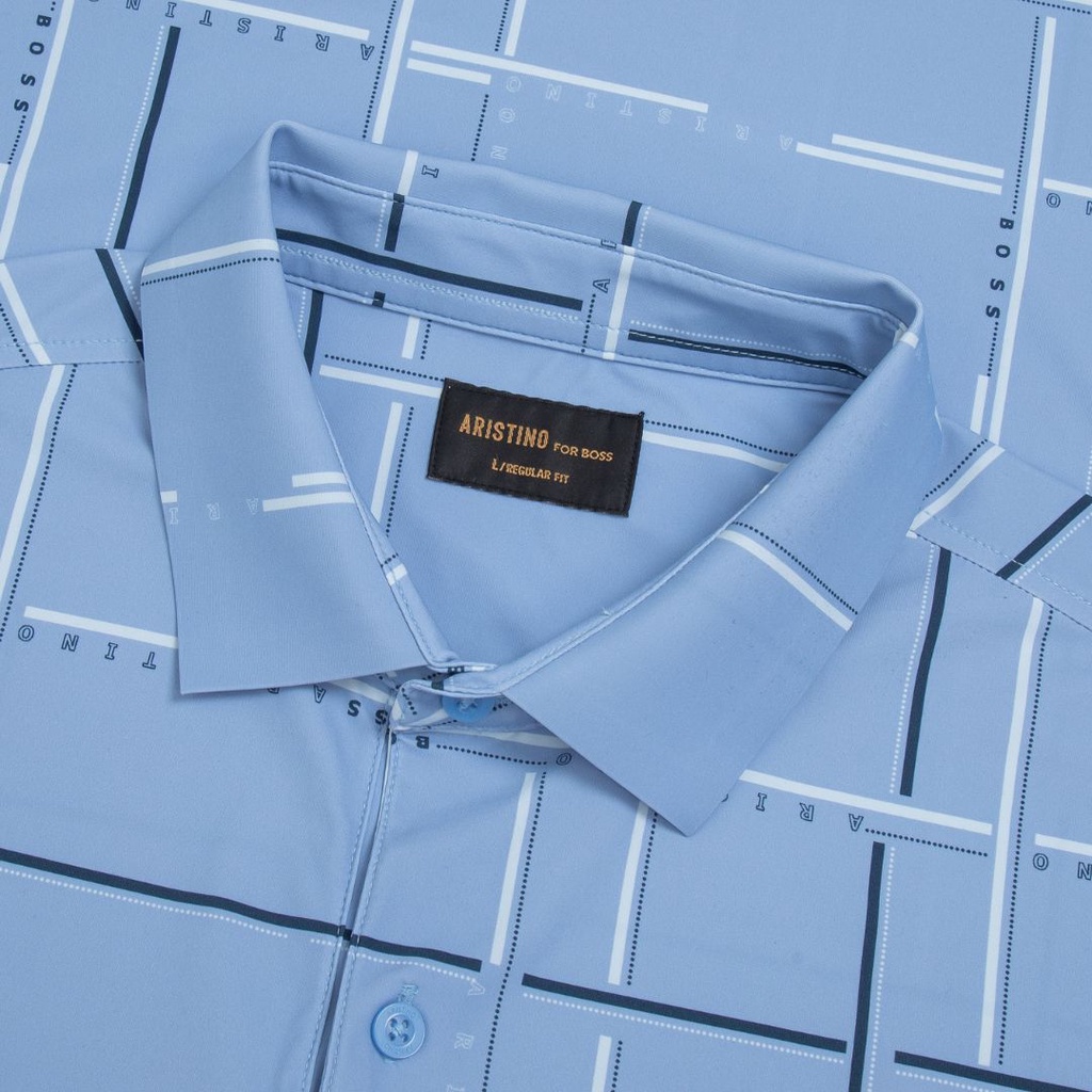 Áo polo có cổ ngắn tay Aristino for Boss phom dáng regular fit, màu Xanh Biển nam tính, thời thượng - 1PS018S3