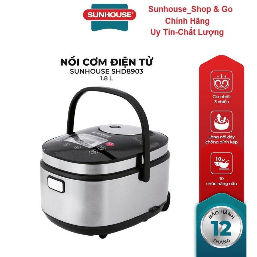 Nồi cơm điện tử 1.8L SUNHOUSE MAMA SHD8903_Chính hãng