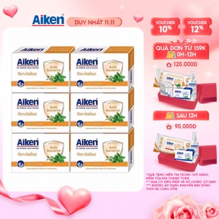 Aiken Combo 6 Xà Phòng Sạch Khuẩn Chiết Xuất Bạc Hà 90G/hộp