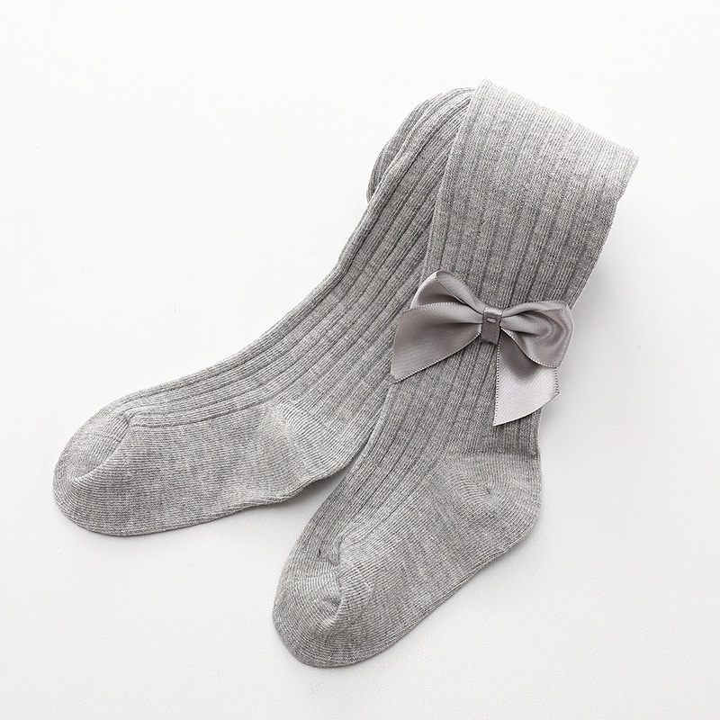 Dễ Thương Quần Tất cotton Lưng Cao Đính Nơ Xinh Xắn Cho Bé Gái