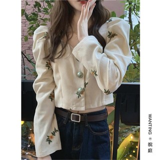 Áo Kiểu Tay Phồng Cổ Vuông Phong Cách Vintage Pháp