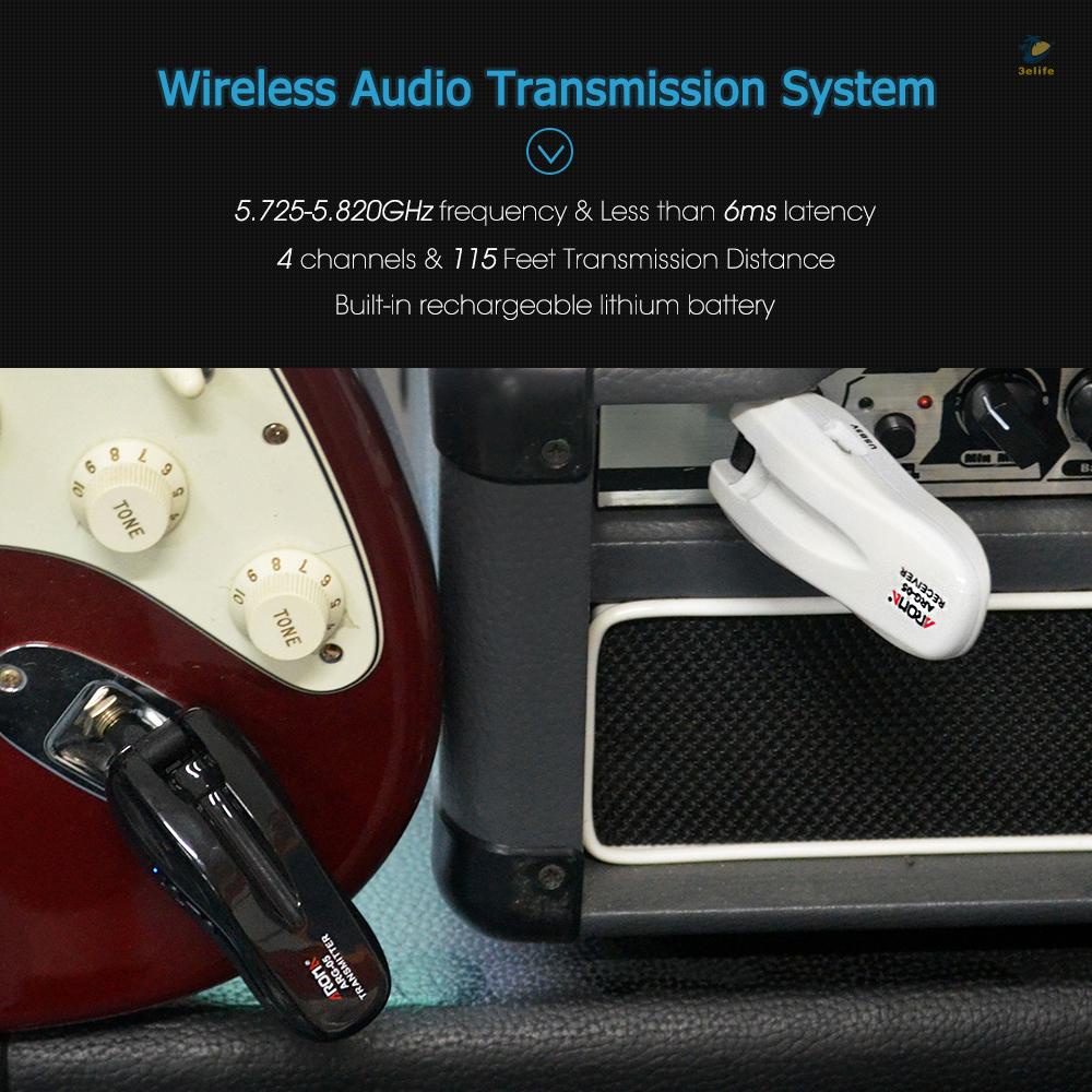 Hệ Thống Truyền Tín Hiệu Không Dây arg-05 Pin 115 feet Cho Đàn guitar Điện bass