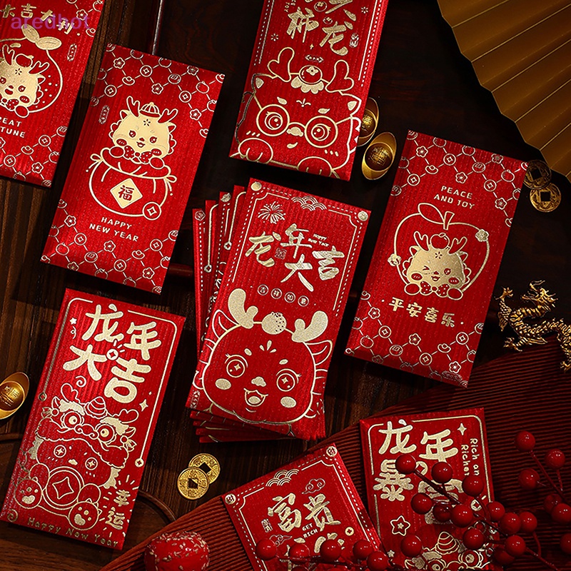 Set 6 Bao Lì Xì Năm Mới 2024 Phong Cách Trung Hoa Cho Bé Mới