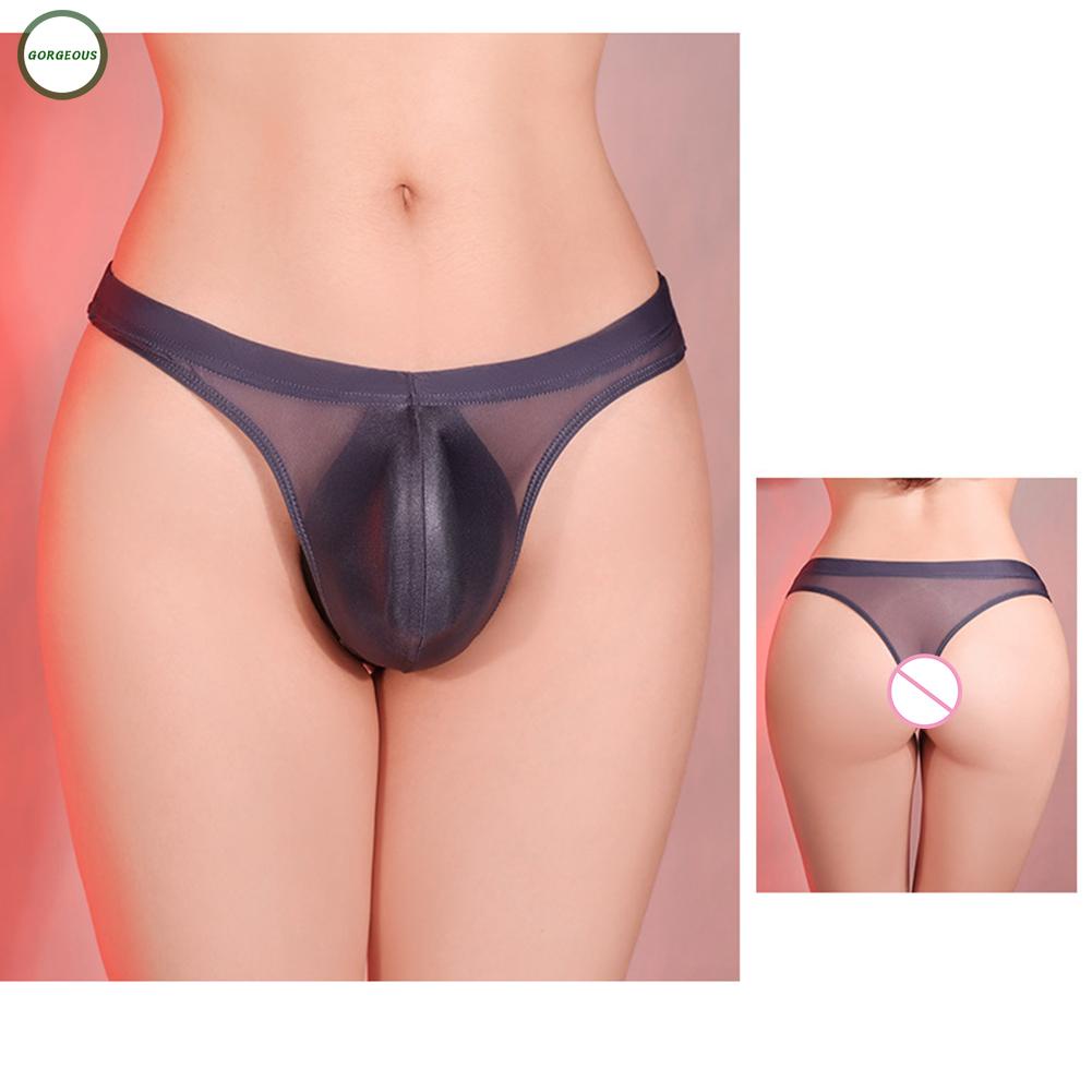 New Coming~Underwear Low Men Oil Shiny Panties Pink Rise See Through Sexy Stretch#Home Essentialses