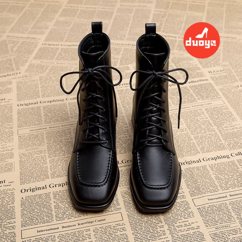 Duooya hair ~  Giày Bốt martin Cao Gót Màu Nâu Mỏng Phong Cách Hàn Quốc Ngọt Ngào Mùa Xuân Hè Thu Cho Nữ Miễn Phí Vận Chuyển