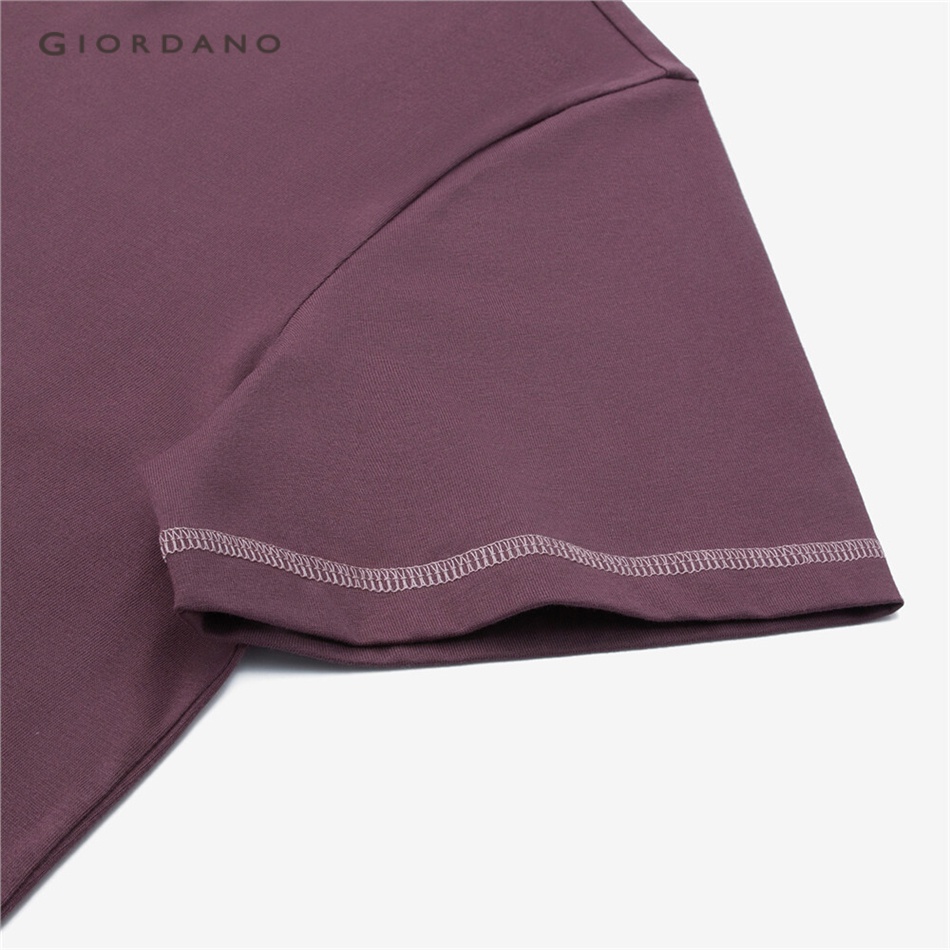 Áo thun GIORDANO 05323384 tay ngắn màu sáng tương phản thời trang cao cấp