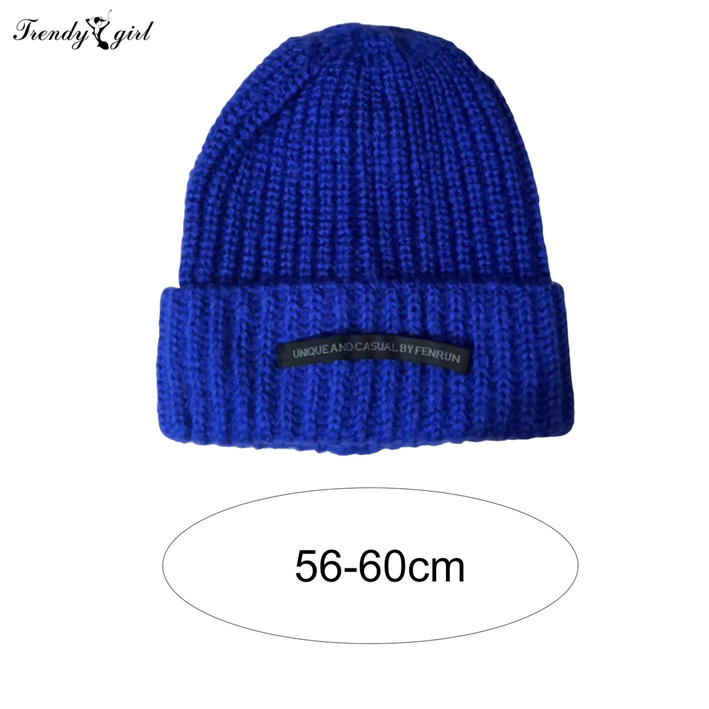 Mũ beanie Dệt Kim Dày Dặn Màu Trơn Giữ Ấm Mùa Đông Phong Cách Nhật Bản Cho Nữ