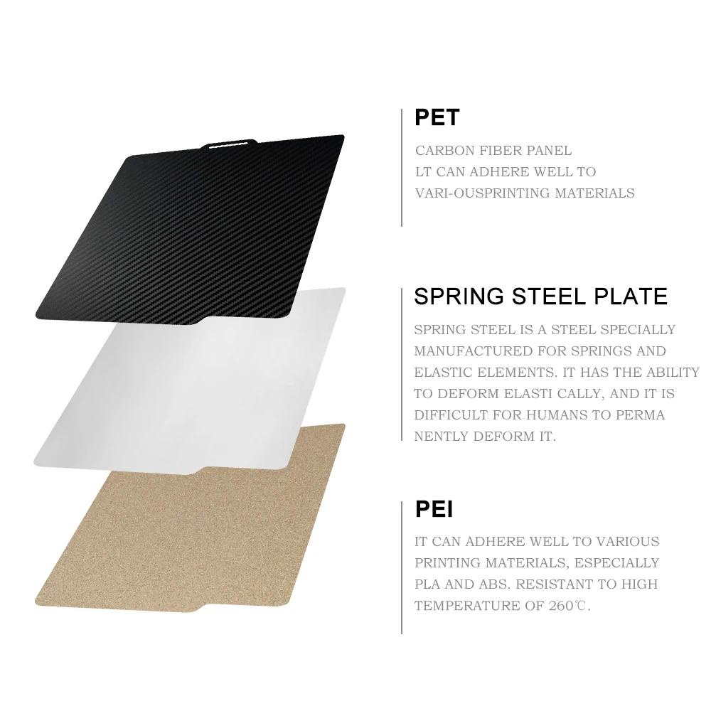 Dành Cho Bambu Lab X1 P1S A1 Tấm Xây Dựng PEI PET PEO PEY Tấm 257x257mm Kết Cấu Giường Thép Lò Xo Hai Mặt Cho Máy In 3D Lab P1