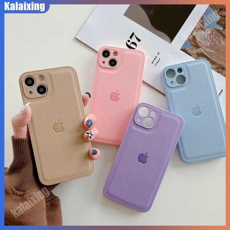 Ốp Điện Thoại Da Cảm Giác Chạm Chống Dấu Vân Tay Cho iPhone 13 Pro Max 12Pro 7Plus 8Plus