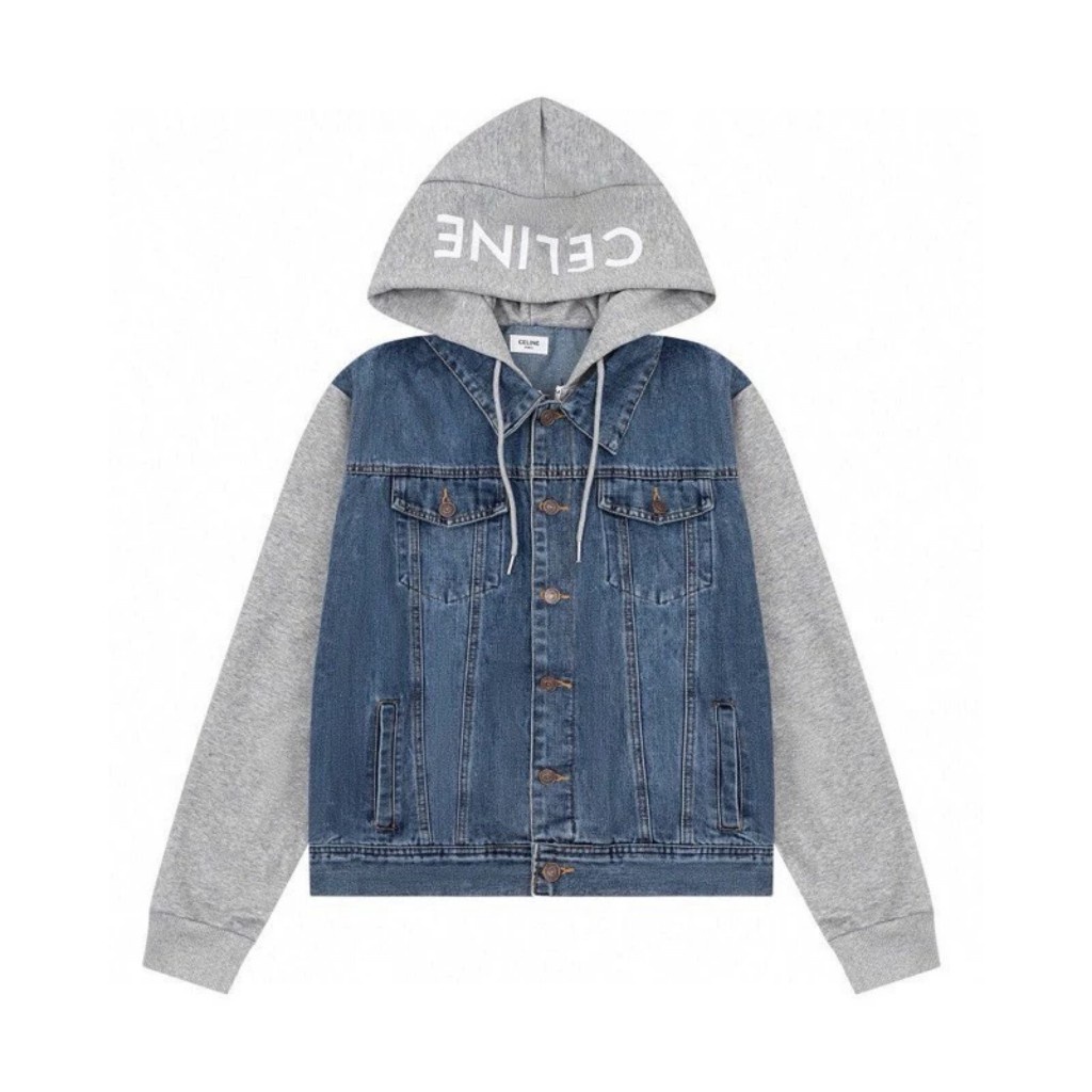 Áo Khoác Jean Mũ Ce Lin ❤ Áo Bò Dày Dặn Dáng Rộng Nam Nữ NVA739