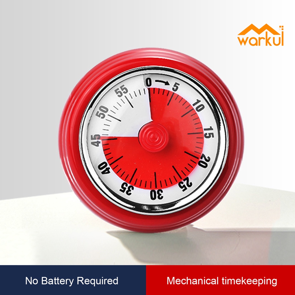 Đồng hồ hẹn giờ WARKUL hình tròn đếm ngược 60 phút cho học sinh