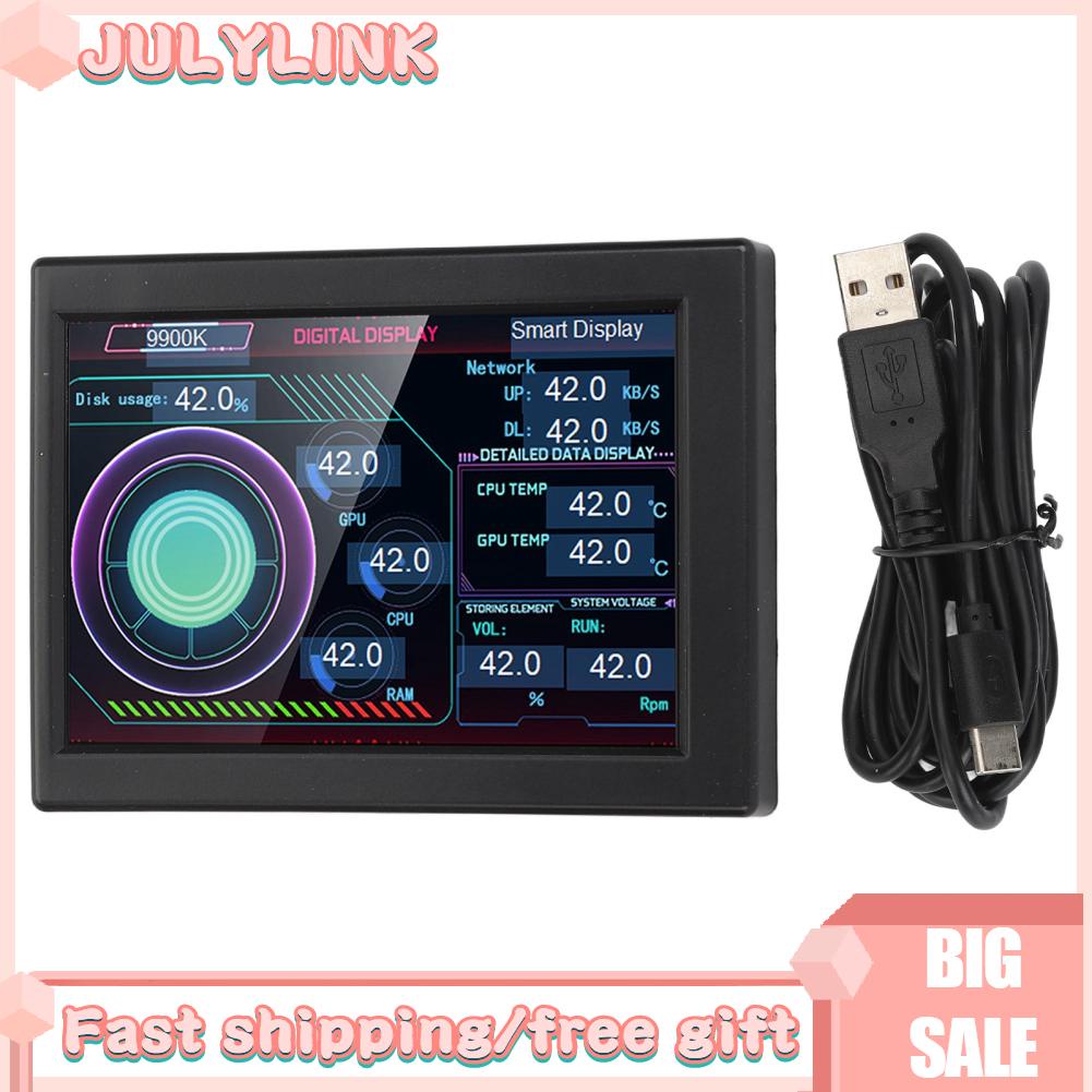 Julylink 3.5 PC  Panel Display DIY Type C IPS USB Temperature With RHS